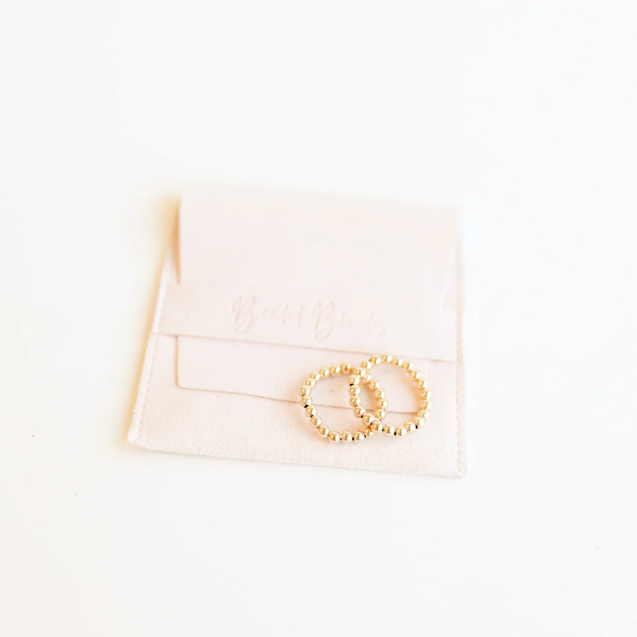 Beaded Blondes | Lauren 3MM Beaded Band Ring in Gold - Giddy Up Glamour Boutique