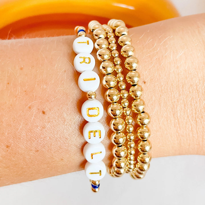 Beaded Blondes | Tri Delt Color Sorority Bracelet - Giddy Up Glamour Boutique