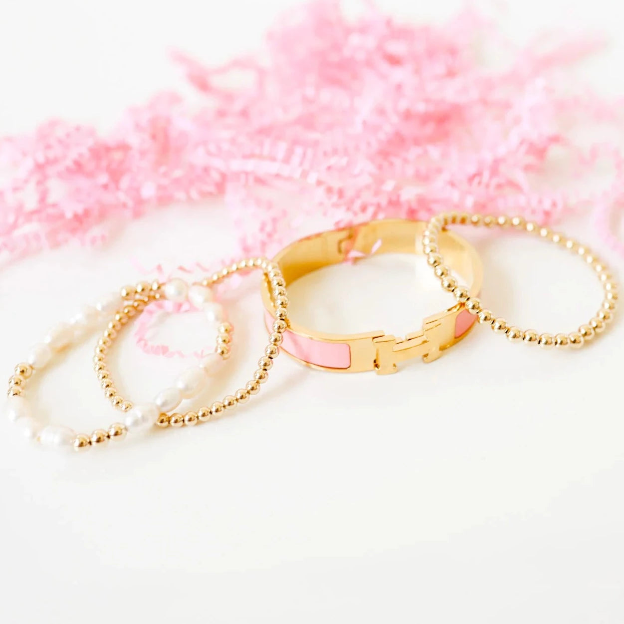 Beaded Blondes | Willow Pearl Bracelet in Gold - Giddy Up Glamour Boutique