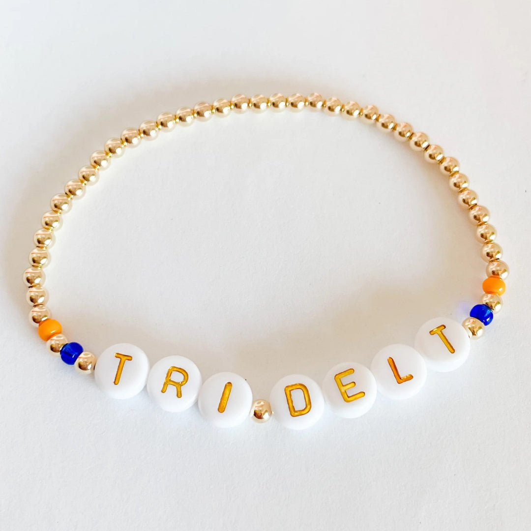 Beaded Blondes | Tri Delt Color Sorority Bracelet - Giddy Up Glamour Boutique