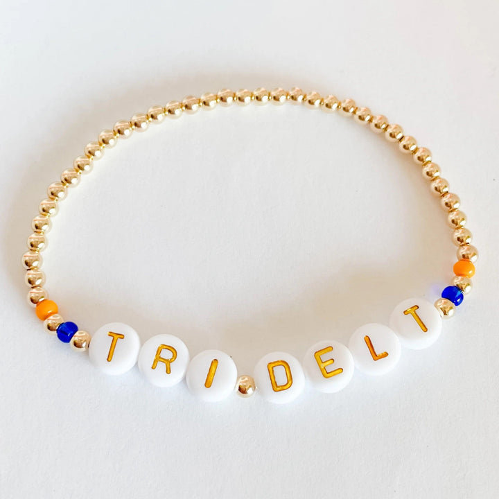 Beaded Blondes | Tri Delt Color Sorority Bracelet - Giddy Up Glamour Boutique