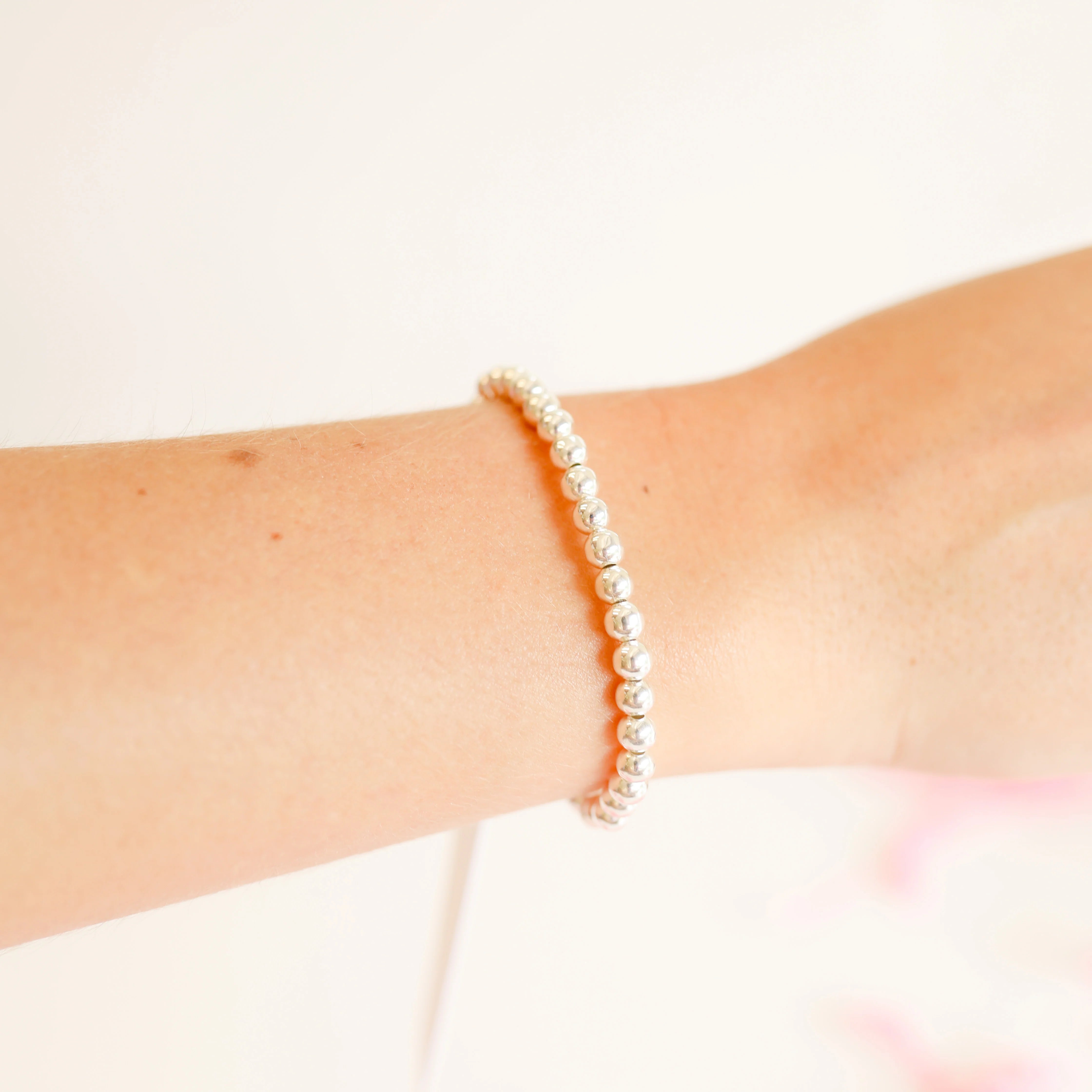 Beaded Blondes | 5MM Silver Beaded Bracelet - Giddy Up Glamour Boutique