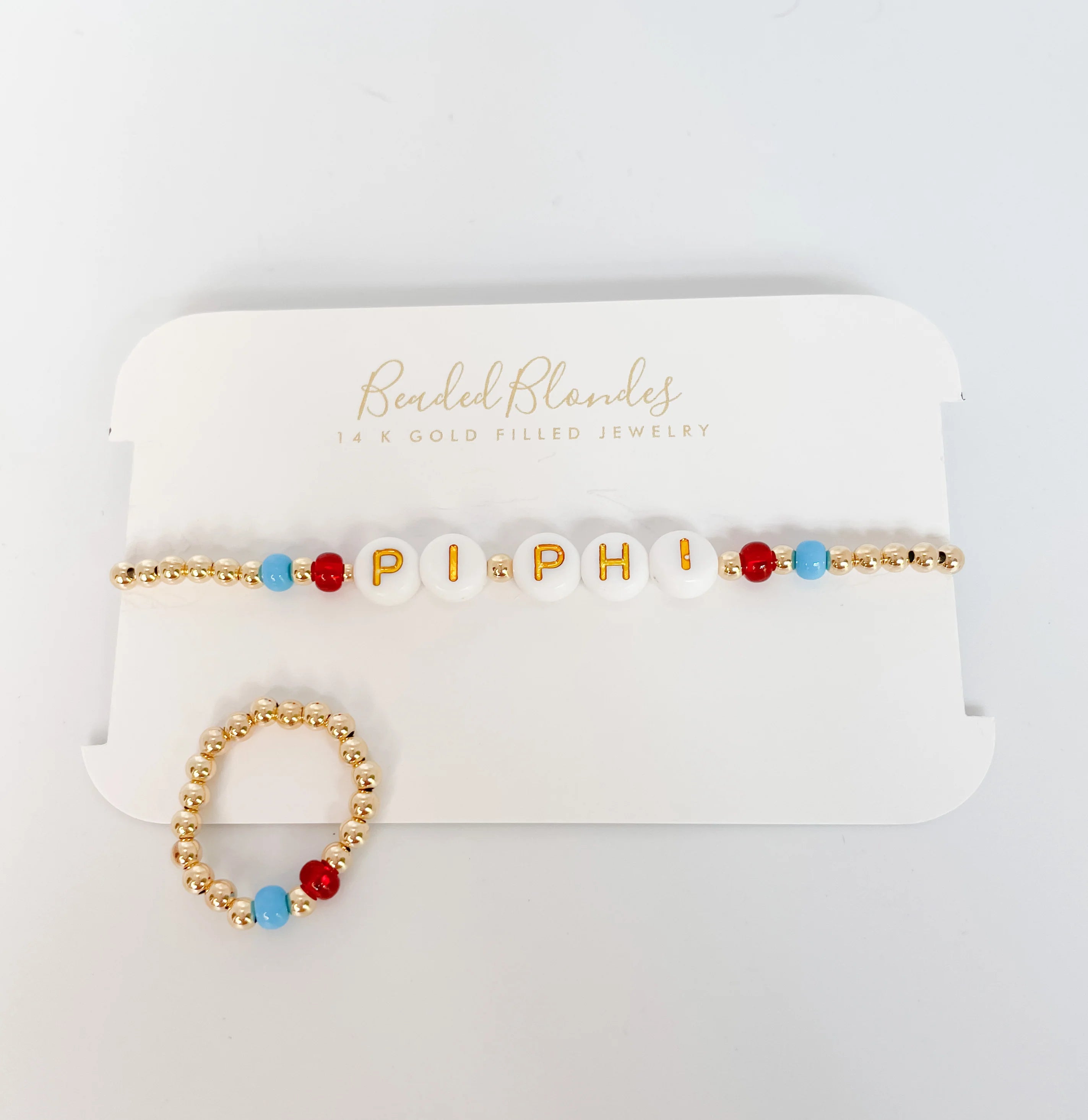 Beaded Blondes | Pi Beta Phi Color Sorority Bracelet - Giddy Up Glamour Boutique