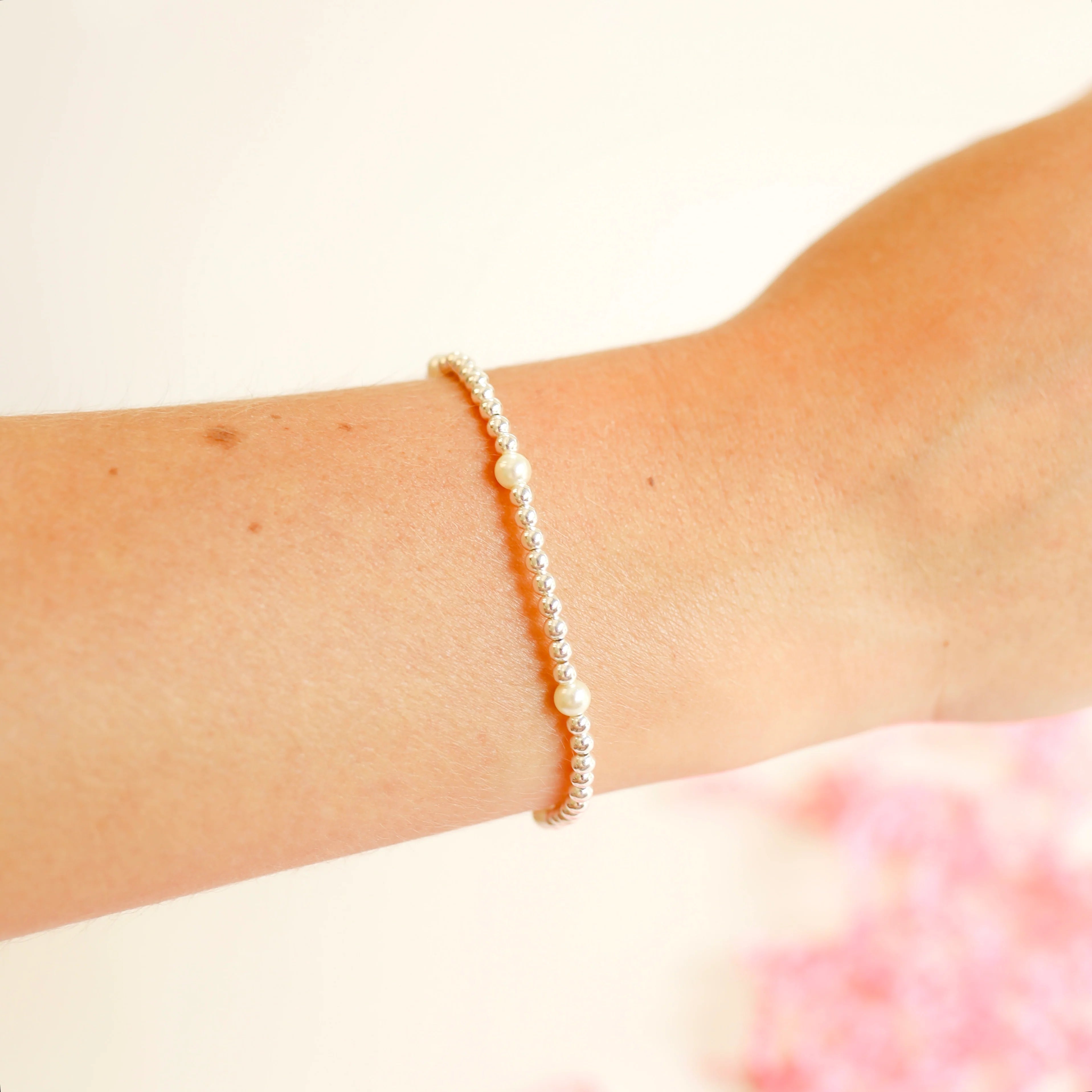 Beaded Blondes | Madi Beaded Bracelet in Silver - Giddy Up Glamour Boutique