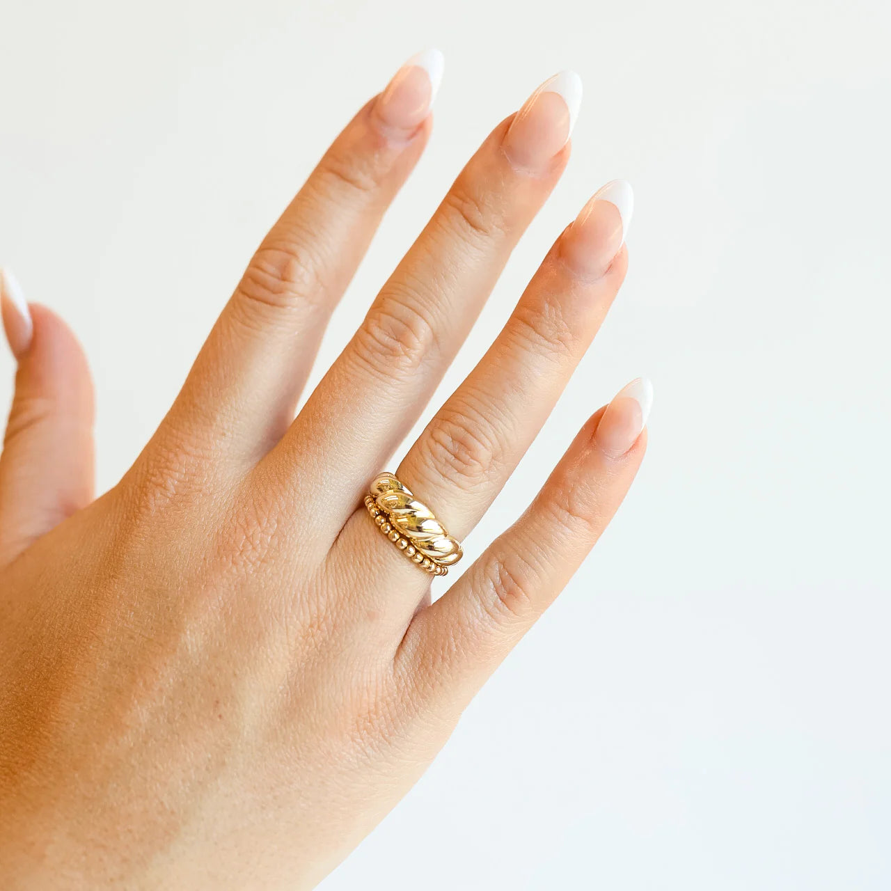 Beaded Blondes | Lexi 2MM Beaded Band Ring in Gold - Giddy Up Glamour Boutique