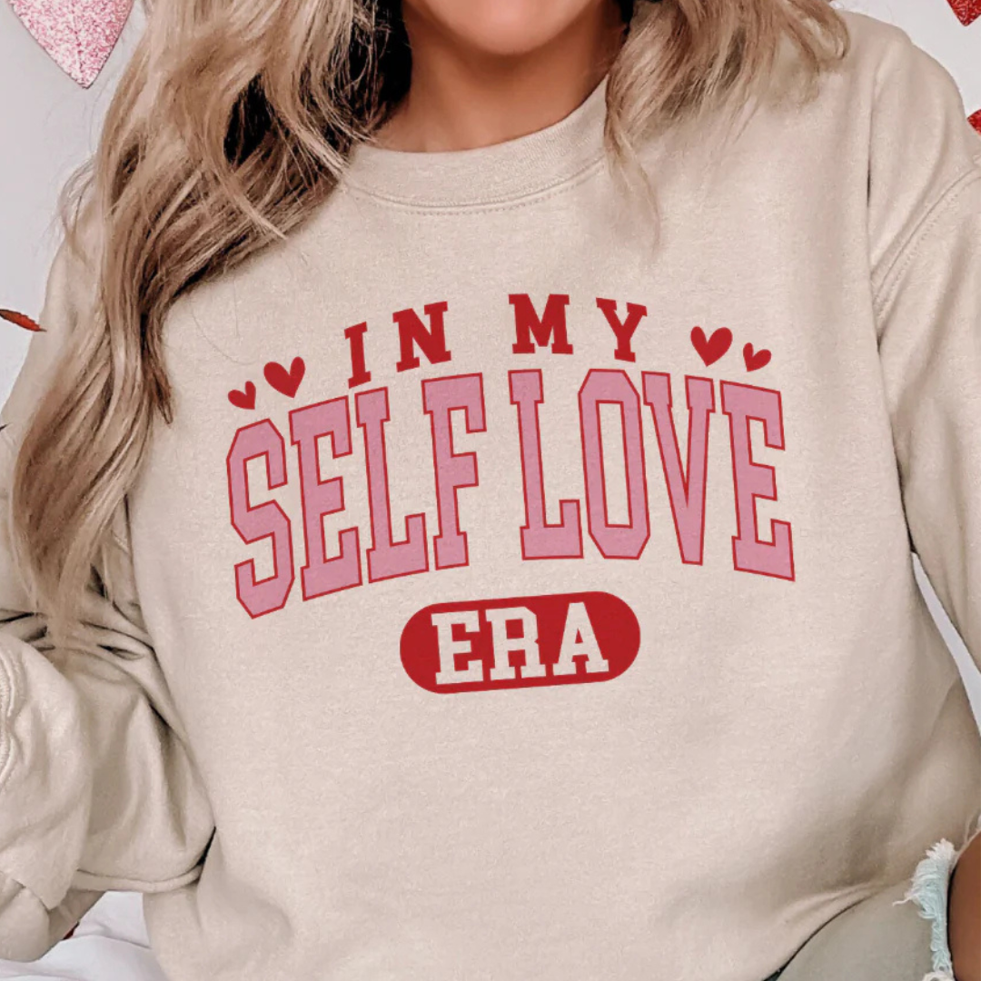 Online Exclusive | In My Self Love Era Graphic Sweatshirt in Cream