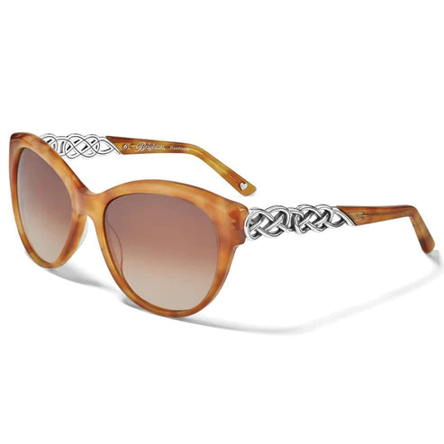 Brighton | Interlok Braid Sunglasses in Amber Brown - Giddy Up Glamour Boutique
