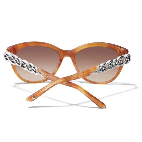 Brighton | Interlok Braid Sunglasses in Amber Brown - Giddy Up Glamour Boutique