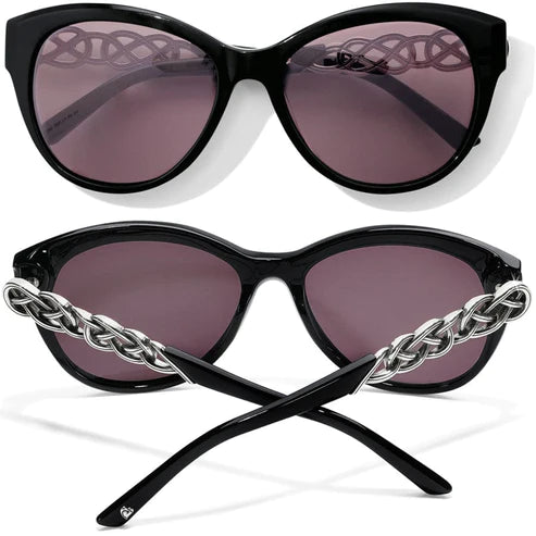 Brighton | Interlok Braid Sunglasses in Black - Giddy Up Glamour Boutique