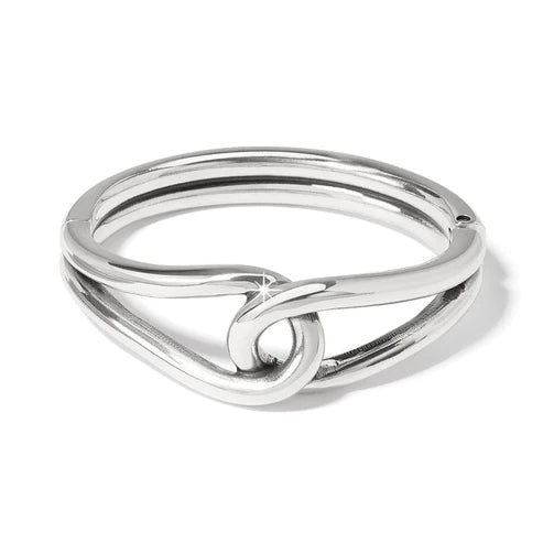 Brighton | Interlok Curve Hinged Bangle in Silver