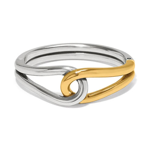 Brighton | Interlok Curve Hinged Bangle in Two Tone