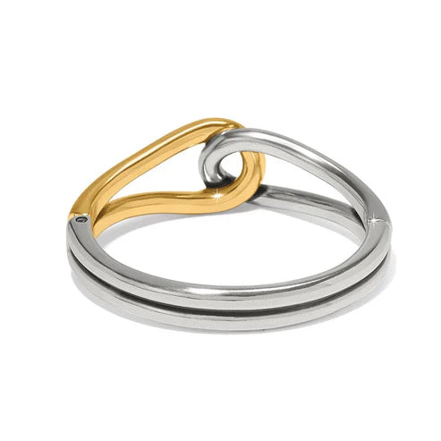Brighton | Interlok Curve Hinged Bangle in Two Tone