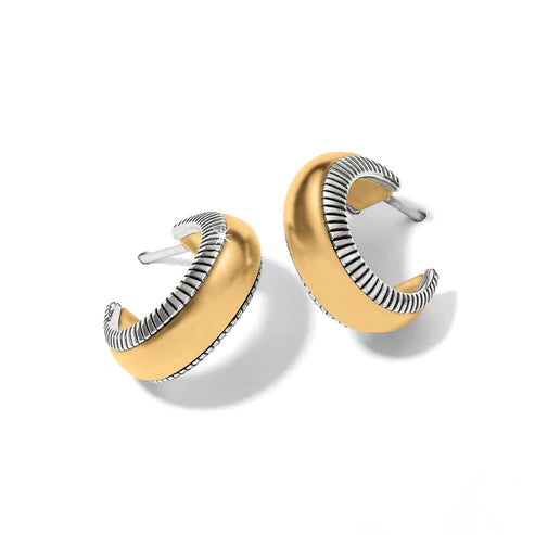 Brighton | Interlok Noir Small Hoop Earrings in Gold and Silver Tone