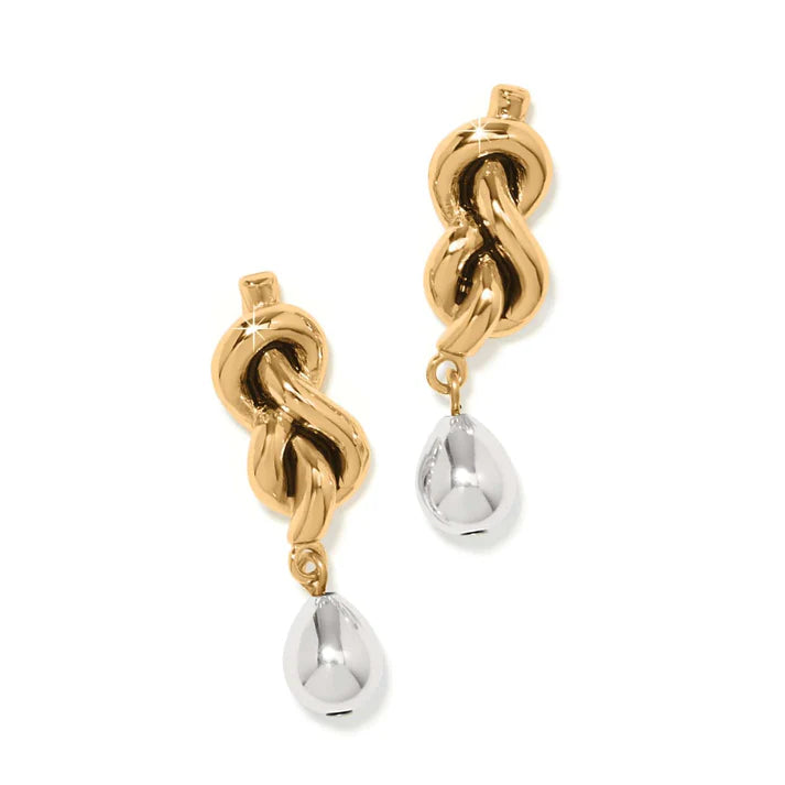 Brighton | Interlok Single Knot Drop Earrings in Two Tone
