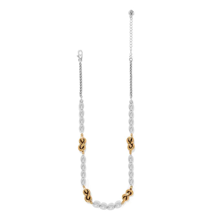 Brighton | Interlok Single Knot Drops Collar Necklace in Two Tone