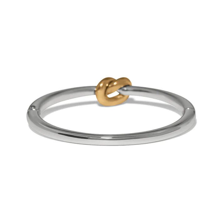 Brighton | Interlok Single Knot Two Tone Hinged Bangle in Gold and Silver