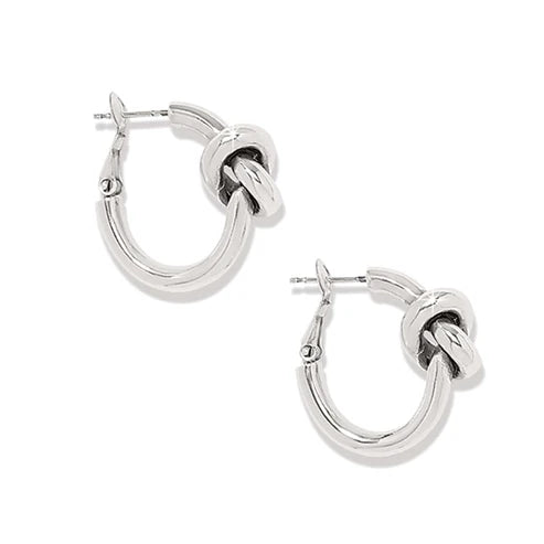 Brighton | Interlok Single Knot Hoop Earrings in Silver