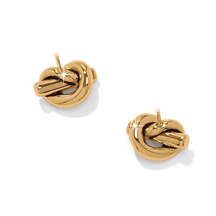 Brighton | Interlok Single Knot Mini Earrings in Gold Tone