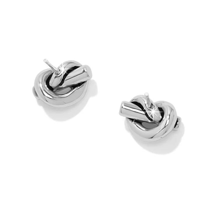 Brighton | Interlok Single Knot Mini Earrings in Silver Tone