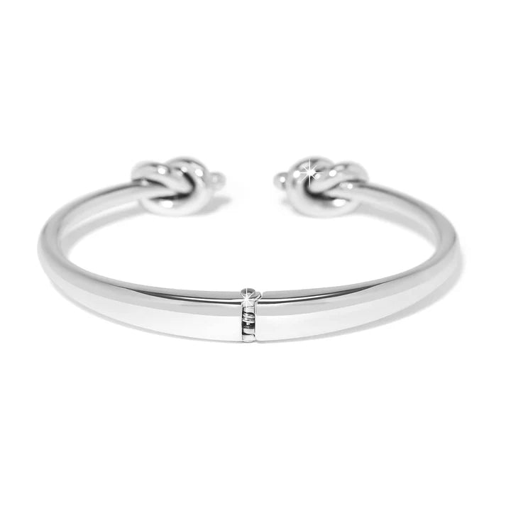 Brighton | Interlok Single Knot Open Hinge Bangle Bracelet in Silver