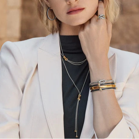 Brighton | Interlok Twist Two Tone Lariat Necklace