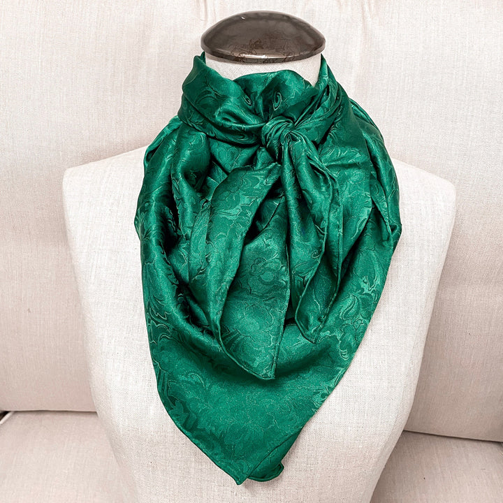 Jacquard Silk Wild Rag in Forest Green