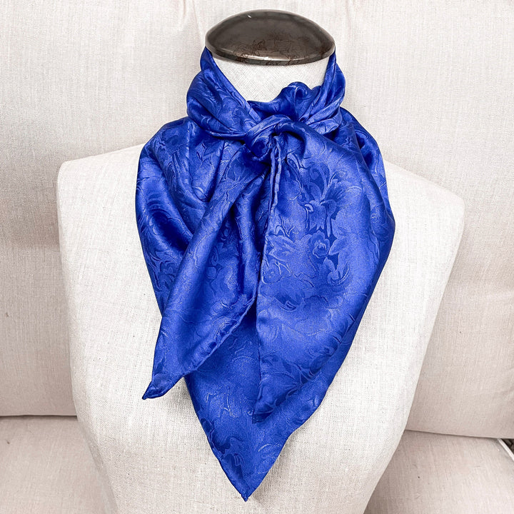Jacquard Silk Wild Rag in Royal Blue