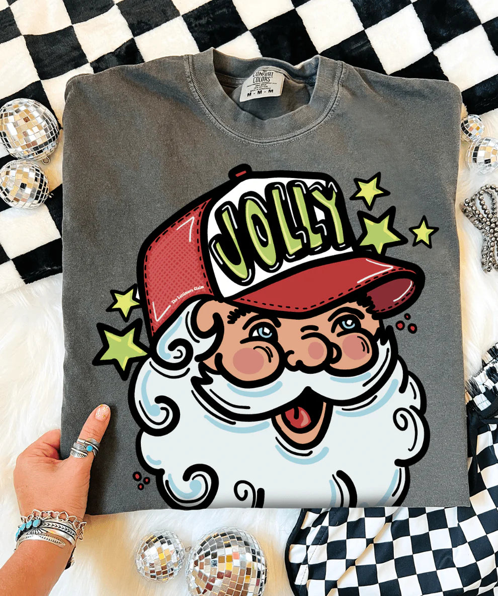 Online Exclusive | Jolly Santa Trucker Hat Graphic on Tee & Sweatshirt Options