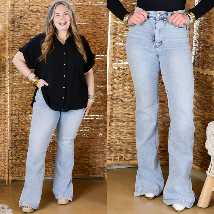 Judy Blue | The Perfect Pair Slim Bootcut Jean with Side Slit in Light Wash