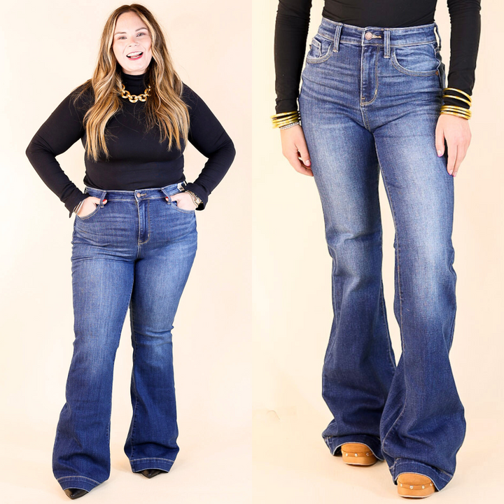 Judy Blue | On the Move Wide Hem Flare Jean in Medium Wash