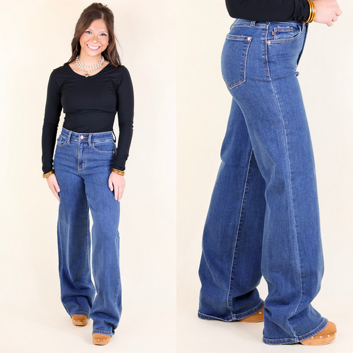 Judy Blue | High Society Vintage Wide Leg Jean in Medium Wash