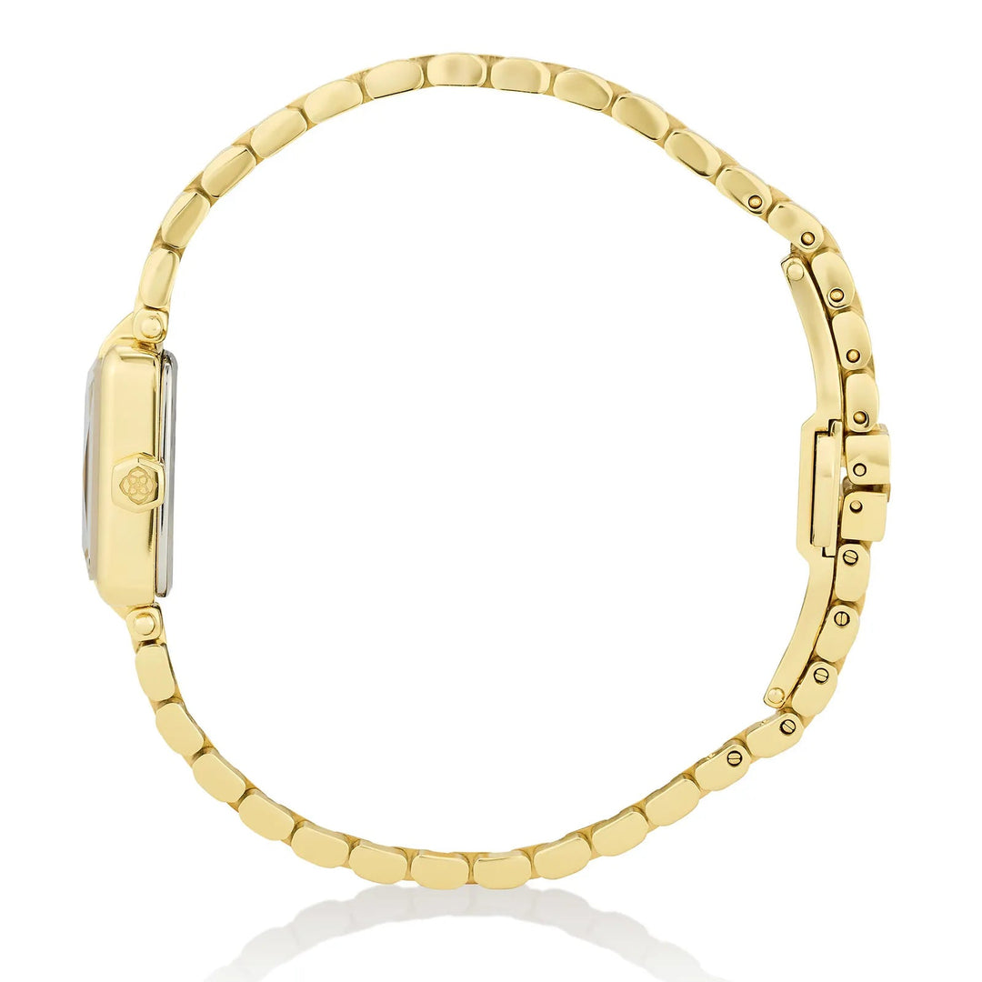 Kendra Scott | Adela Gold Tone Stainless Steel Watch in Ivory Mother-of-Pearl