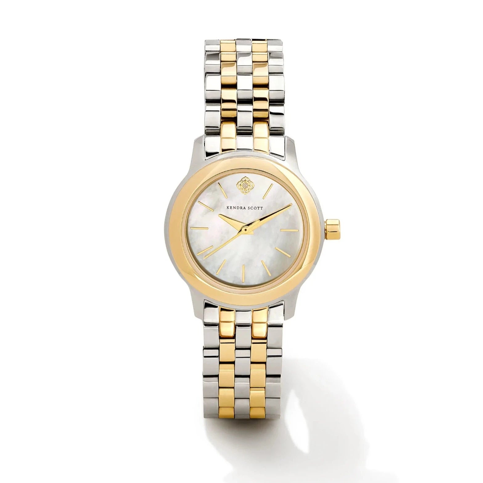 Kendra Scott | Alex Two Tone Stainless Steel 28mm Watch in Ivory Mother-of-Pearl