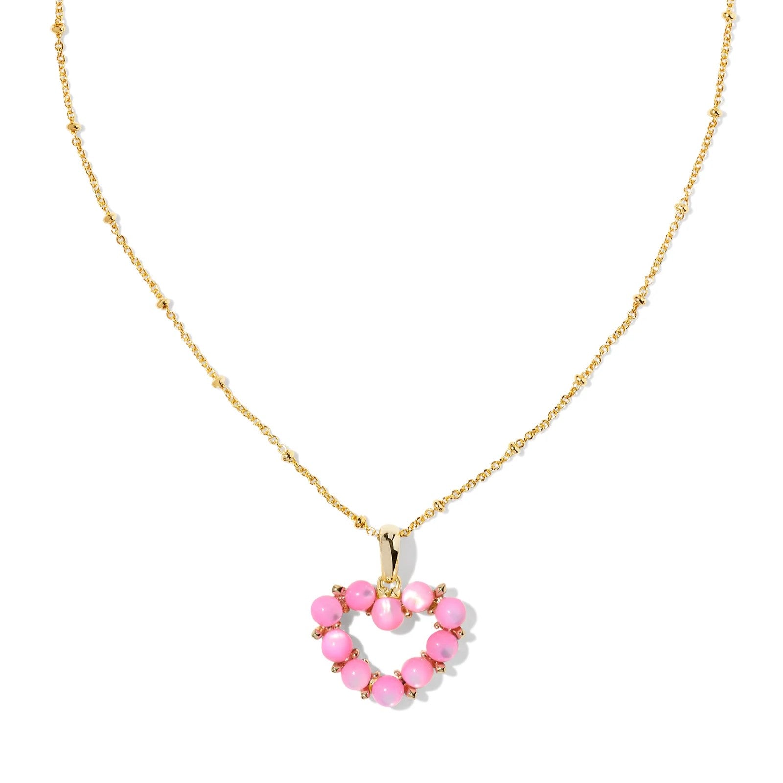 Kendra Scott | Ashton Gold Heart Short Pendant Necklace in Blush Ivory Mother-of-Pearl - Giddy Up Glamour Boutique