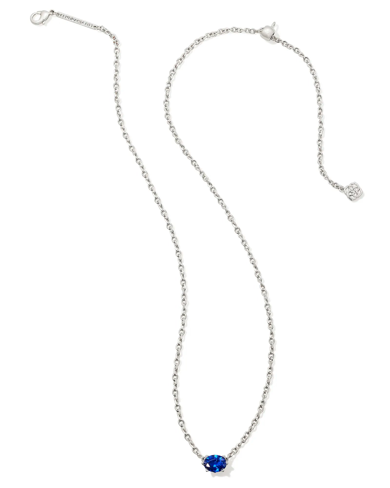 Kendra Scott | Cailin Silver Pendant Necklace in Blue Crystal