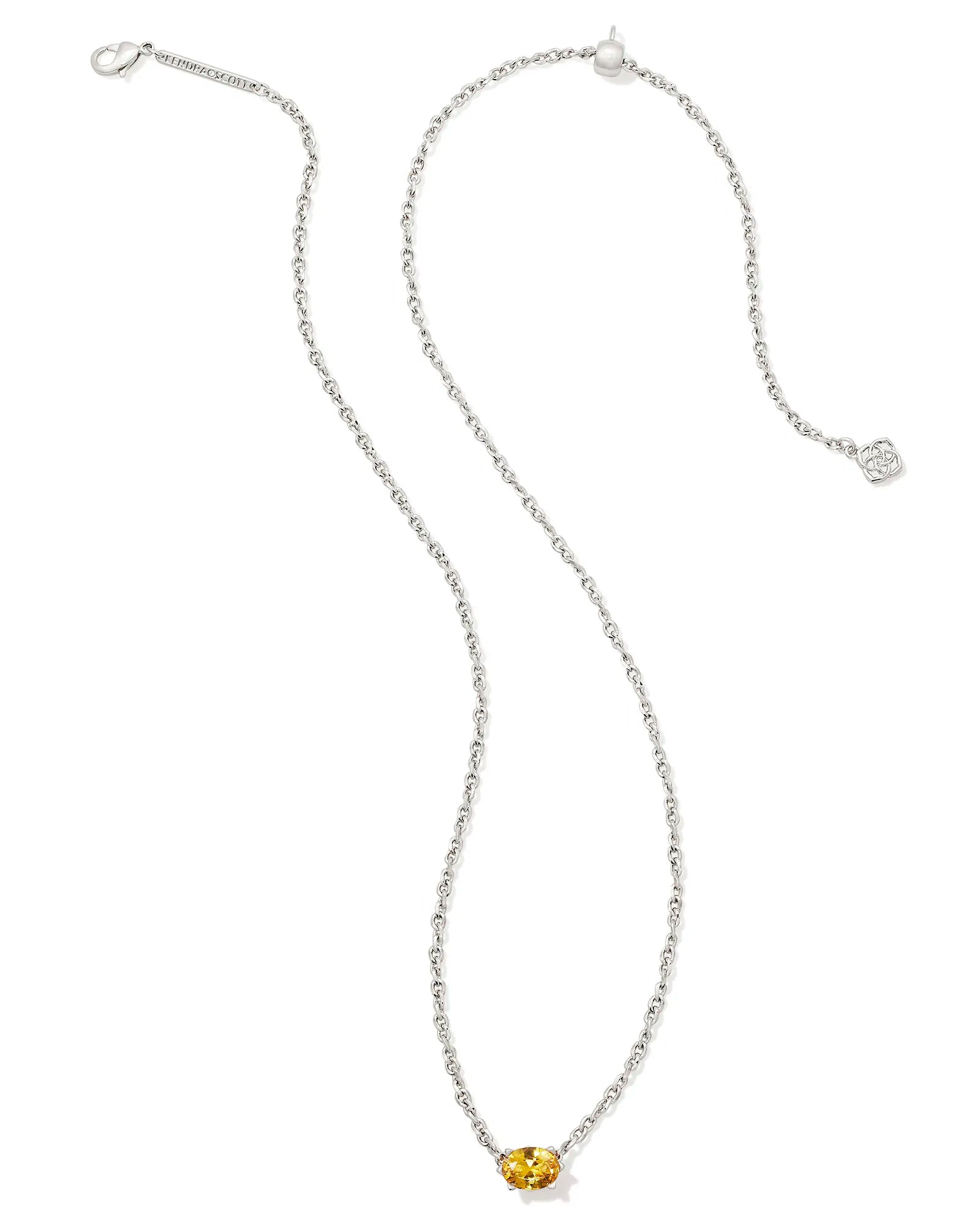 Kendra Scott | Cailin Silver Pendant Necklace in Golden Yellow Crystal