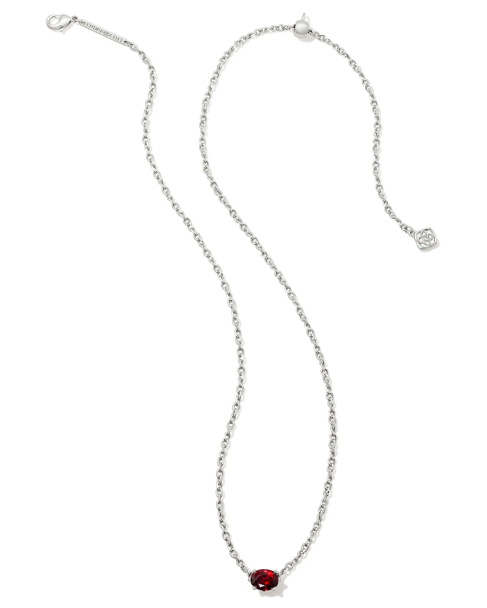 Kendra Scott | Cailin Silver Pendant Necklace in Red Crystal