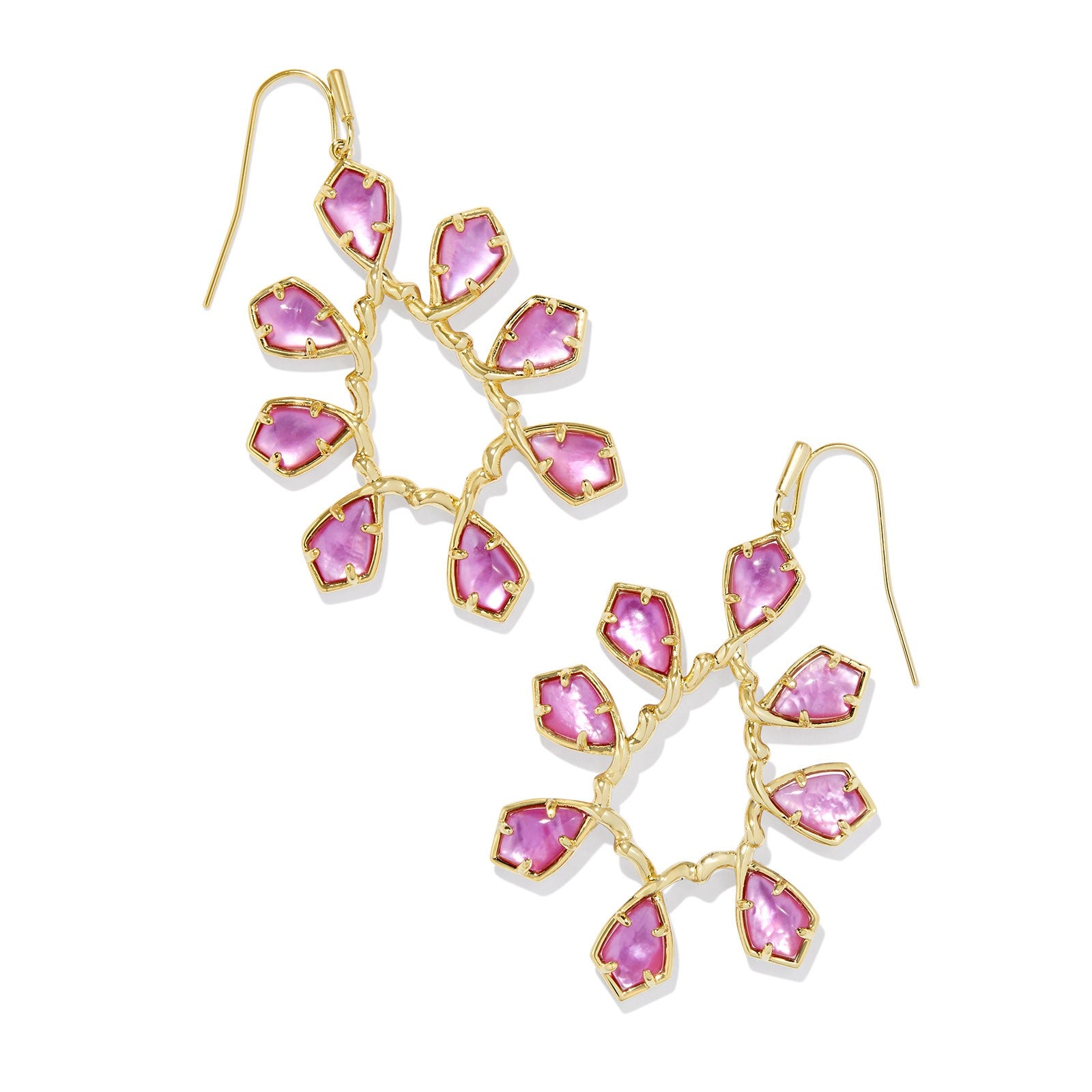 Kendra Scott | Camry Gold Open Frame Drop Earrings in Azalea Illusion - Giddy Up Glamour Boutique