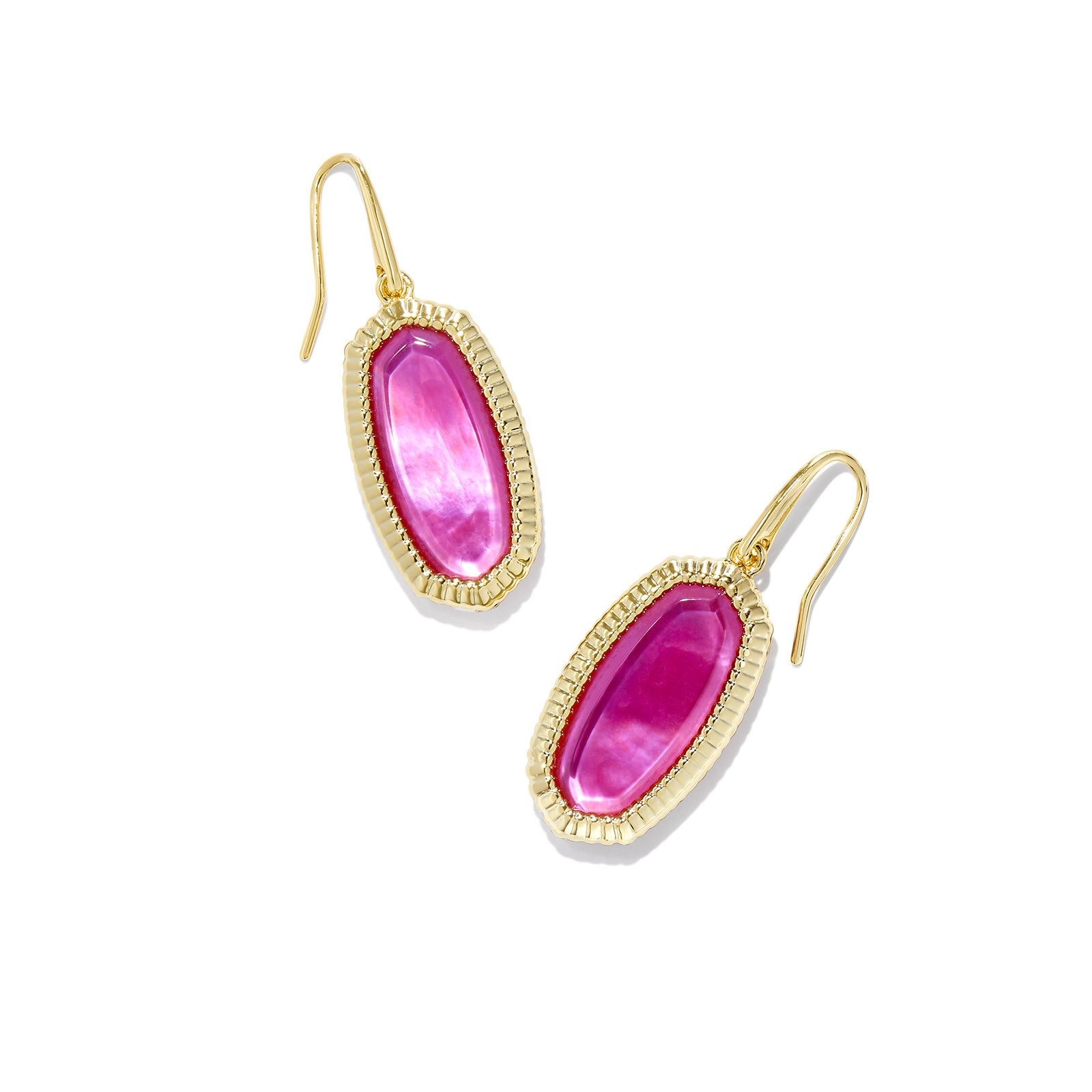 Kendra Scott | Dani Gold Ridge Frame Drop Earrings in Azalea Illusion - Giddy Up Glamour Boutique