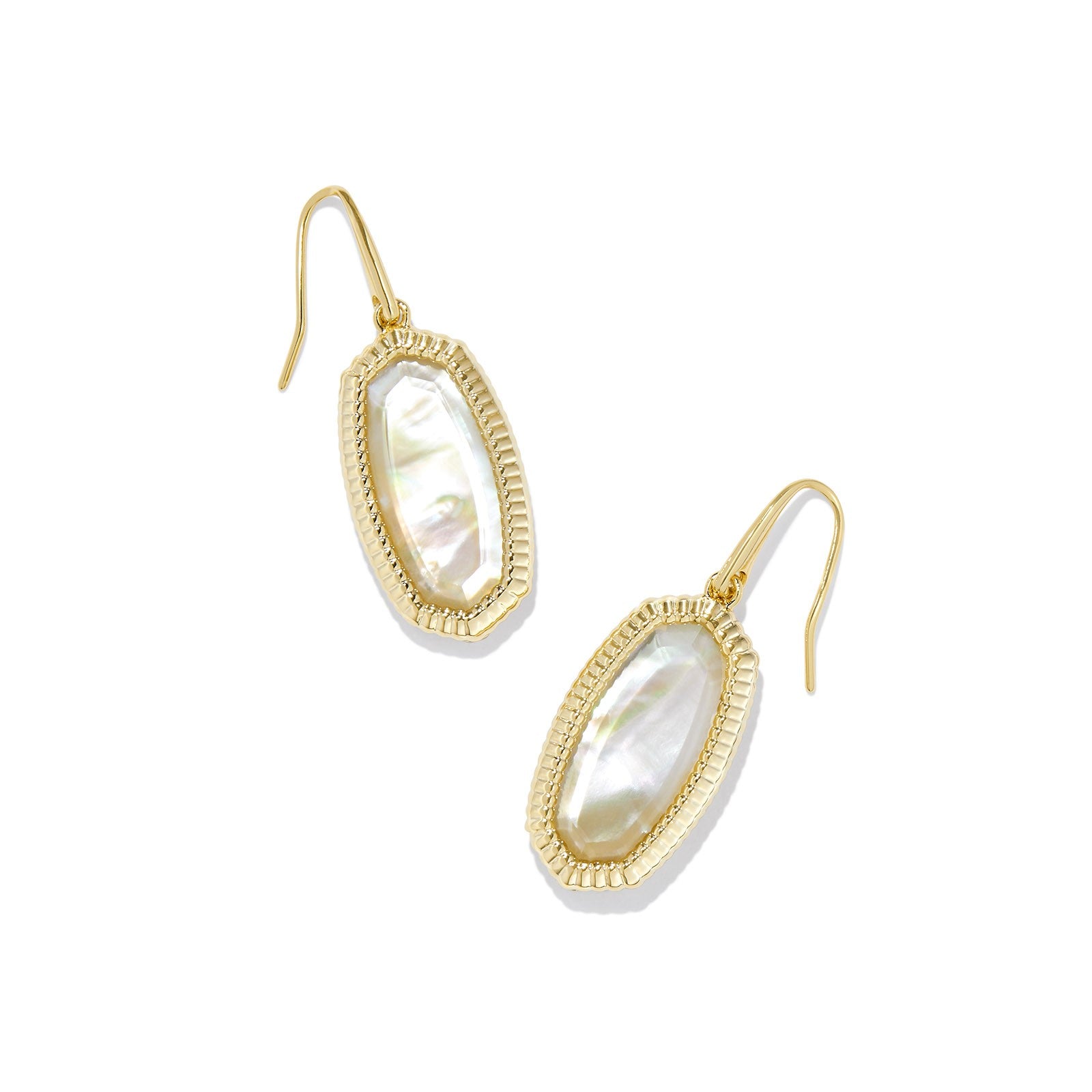 Kendra Scott | Dani Gold Ridge Frame Drop Earrings in Golden Abalone - Giddy Up Glamour Boutique