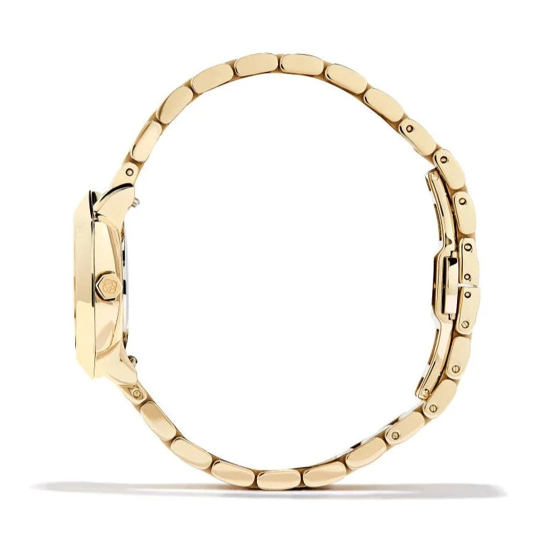 Kendra Scott | Dira Gold Tone Stainless Steel 28mm Watch in Ivory Mother-of-Pearl