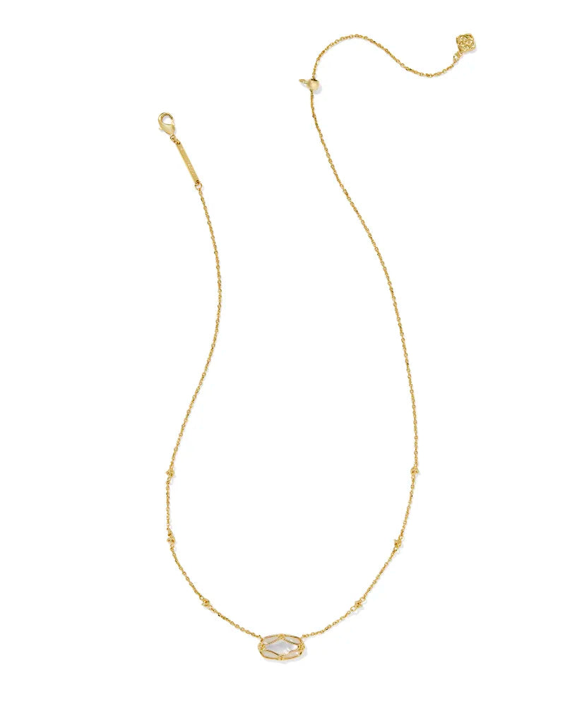 Kendra Scott | Elisa Lattice Frame Gold Short Pendant Necklace