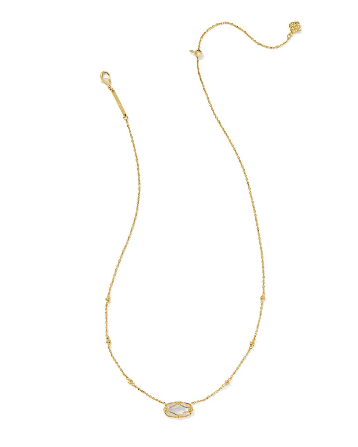 Kendra Scott | Elisa Lattice Frame Gold Short Pendant Necklace