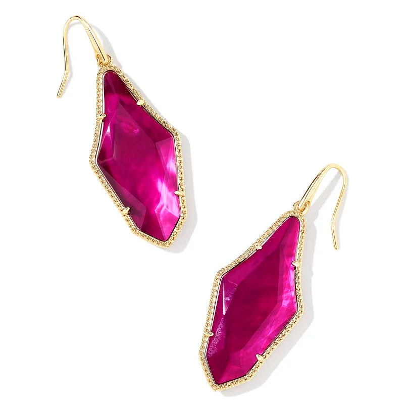 Kendra Scott | Evelyn Gold Drop Earrings in Dark Magenta Illusion