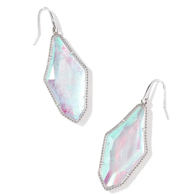 Kendra Scott | Evelyn Silver Drop Earrings in Rock Crystal Dichoric