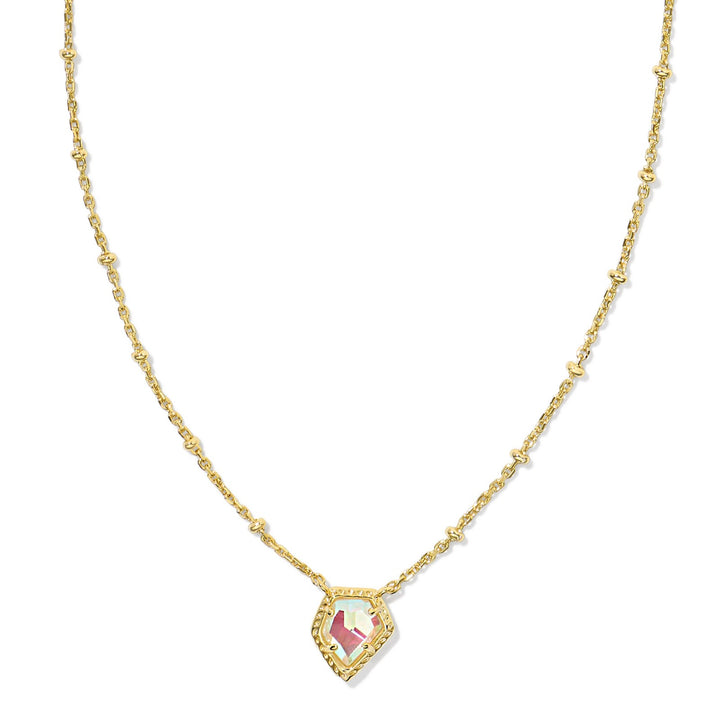 Kendra Scott | Framed Tess Gold Satellite Short Pendant Necklace in Dichroic Glass - Giddy Up Glamour Boutique