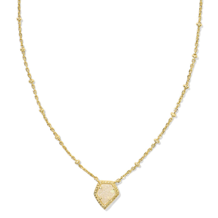 Kendra Scott | Framed Tess Gold Satellite Short Pendant Necklace in Iridescent Drusy - Giddy Up Glamour Boutique