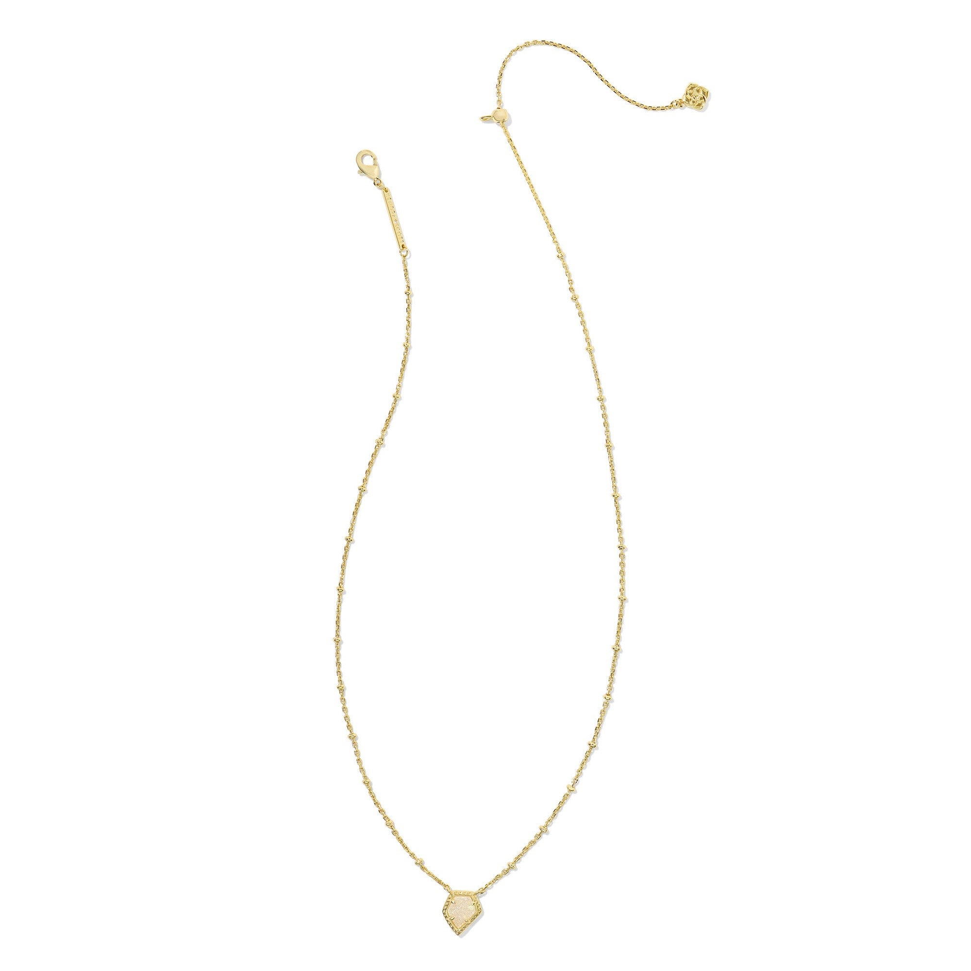 Kendra Scott | Framed Tess Gold Satellite Short Pendant Necklace in Iridescent Drusy - Giddy Up Glamour Boutique