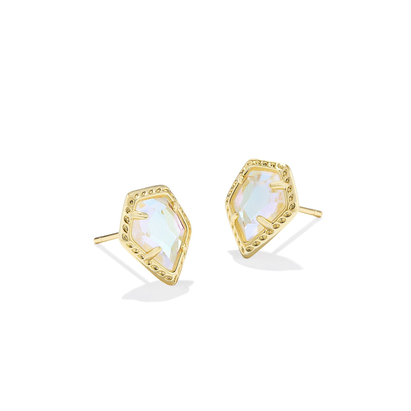 Kendra Scott | Framed Tessa Gold Stud Earrings in Dichroic Glass - Giddy Up Glamour Boutique