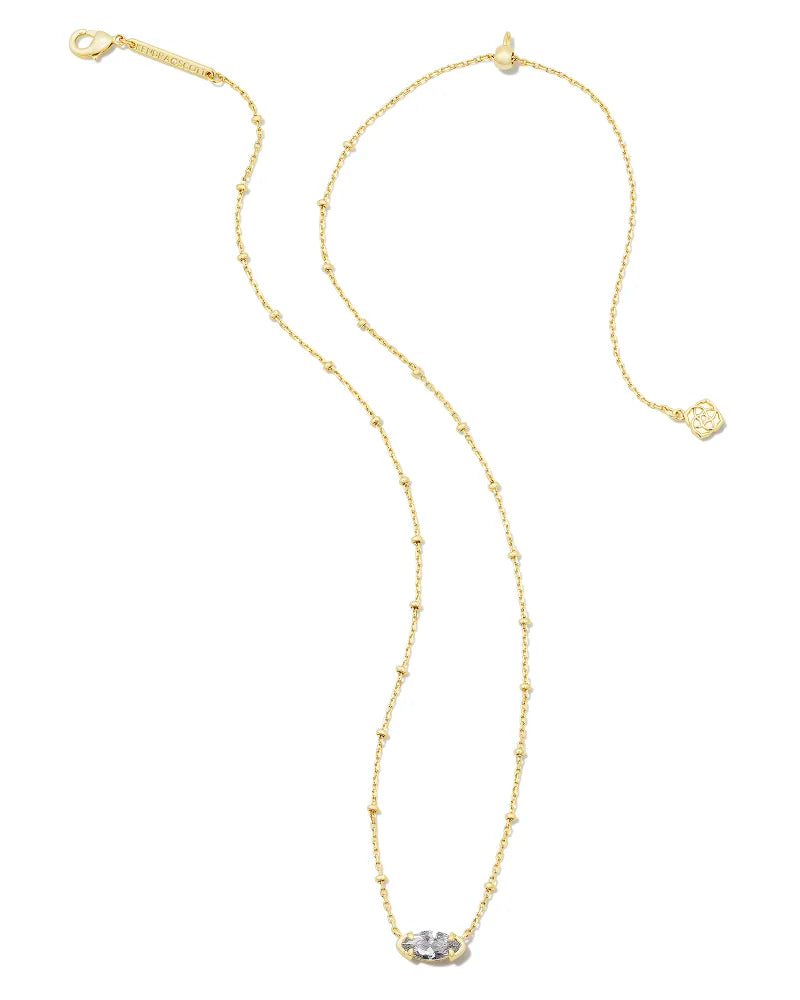 Kendra Scott | Genevieve Gold Satellite Short Pendant Necklace in White Crystal - Giddy Up Glamour Boutique